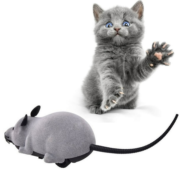 Pet Electric Toy Wireless Remote Control RC Electronic Rat Mouse Mice Toy for Cat Puppy Interactive Tool Gift Gray